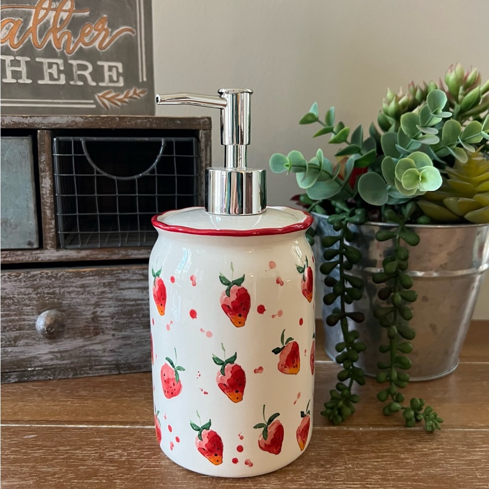 New Ceramic Strawberry Soap Dispenser